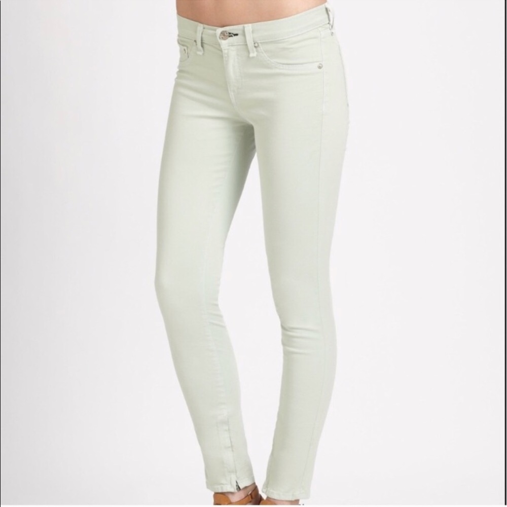 Rag & Bone Mint Green Zipper Capri Jeans